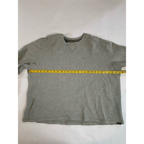Eddie Bauer Sweatshirt Mens 2XL Gray Thermal Waffle Knit Shirt Long Sleeve - Picture 5 of 7